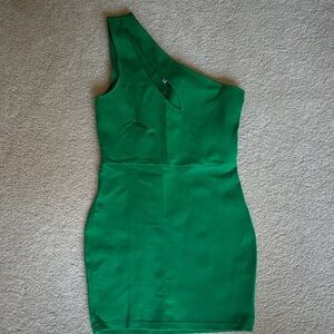 Superdown Vibrant Green One-Shoulder Dress